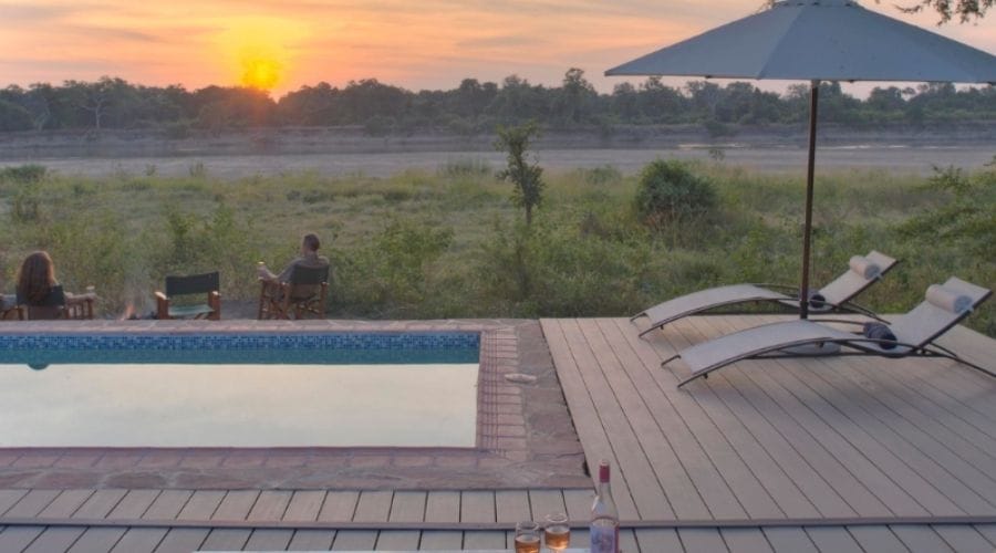 A riverside safari camp in Zambia
