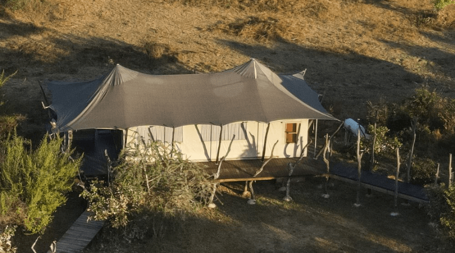 A safari camp in the South Luangwa landscape
